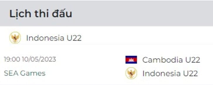 Cập nhật lịch thi đấu mới nhất của Indonesia vs Đông Timor