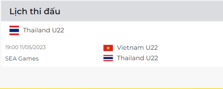 Cập nhật lịch thi đấu mới nhất của Thái Lan vs Lào