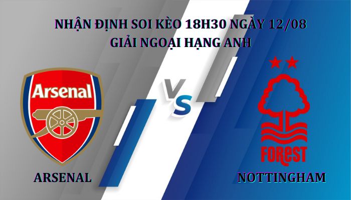 Nhận định soi kèo hôm nay Arsenal Vs Nottingham 18h30 ngày 12/08, giải NHA